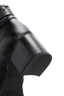 Woman Black Zip Closure Chunky-Heel Boots | Derimod Woman Black Zip Closure Chunky-Heel Boots | Derimod