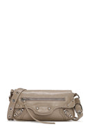 Women's Gray Metal Detailed Crossbody Bag | Derimod Women's Gray Metal Detailed Crossbody Bag | Derimod