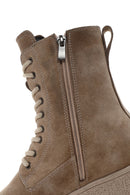Women's Beige Thick Soled Boots Suede Leather Boots | Derimod Women's Beige Thick Soled Boots Suede Leather Boots | Derimod