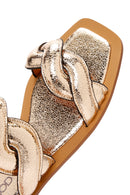 Women's Gold Braided Patterned Slippers | Derimod Women's Gold Braided Patterned Slippers | Derimod