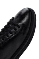 Erkek Siyah Bağcıklı Deri Sneaker | Derimod Erkek Siyah Bağcıklı Deri Sneaker | Derimod