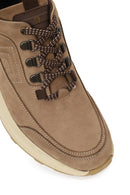 Male Mink Lace-up Thick-soled Nubuck Leather Casual Sneaker | Derimod Male Mink Lace-up Thick-soled Nubuck Leather Casual Sneaker | Derimod