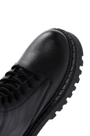 Women's Black Leather Thick Soled Boots | Derimod Women's Black Leather Thick Soled Boots | Derimod