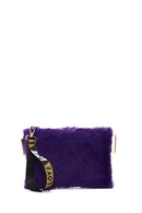 Women's Purple Plush Portfolio Bag | Derimod Women's Purple Plush Portfolio Bag | Derimod
