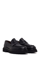 Male Black Thick-Soled Leather Loafer | Derimod Male Black Thick-Soled Leather Loafer | Derimod