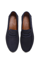 Erkek Lacivert Nubuk Deri Loafer | Derimod Erkek Lacivert Nubuk Deri Loafer | Derimod