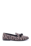 Kadın Deri Leopar Desenli Loafer | Derimod Kadın Deri Leopar Desenli Loafer | Derimod