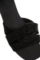 Women's Black Stone Slippers | Derimod Women's Black Stone Slippers | Derimod