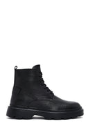 Male Black Zip Closure Thick-Soled Leather Boots | Derimod Male Black Zip Closure Thick-Soled Leather Boots | Derimod