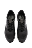 Erkek Siyah Bağcıklı Deri Casual Sneaker | Derimod Erkek Siyah Bağcıklı Deri Casual Sneaker | Derimod