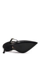 Woman Black Buckled High Thin-Heeled Patent Leather Leather Shoes | Derimod Woman Black Buckled High Thin-Heeled Patent Leather Leather Shoes | Derimod