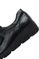 Women's Black Leather Comfort Wedge Heeled Shoes | Derimod Women's Black Leather Comfort Wedge Heeled Shoes | Derimod