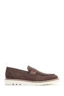 Erkek Vizon Nubuk Deri Casual Loafer | Derimod Erkek Vizon Nubuk Deri Casual Loafer | Derimod
