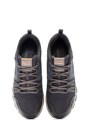 Skechers Men's Navy Blue Escape Plan Lace-Up Sneakers | Derimod Skechers Men's Navy Blue Escape Plan Lace-Up Sneakers | Derimod
