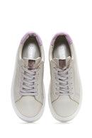 Women's Beige Leather Thick Soled Sneaker | Derimod Women's Beige Leather Thick Soled Sneaker | Derimod