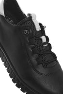 Women's Black Lace-Up Leather Sneaker | Derimod Women's Black Lace-Up Leather Sneaker | Derimod