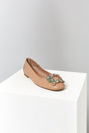 Stone Beige Women's Leather Ballerinas | Derimod Stone Beige Women's Leather Ballerinas | Derimod