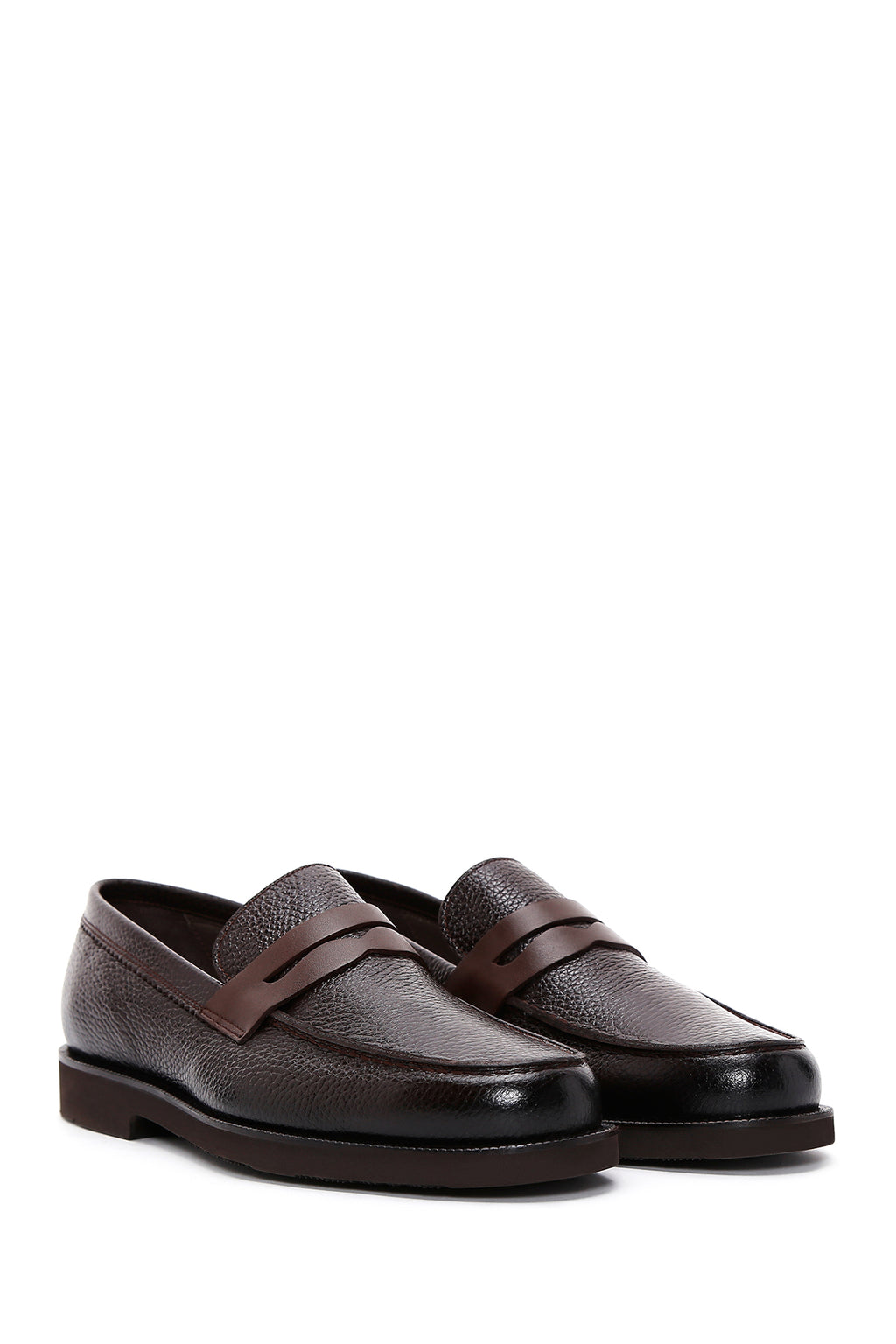 Erkek Kahverengi Deri Casual Loafer