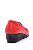 Kadın Kırmızı Dolgu Topuklu Loafer | Derimod Kadın Kırmızı Dolgu Topuklu Loafer | Derimod