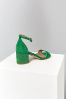 Suede Ankle Strap Women's Leather Heeled Sandals | Derimod Suede Ankle Strap Women's Leather Heeled Sandals | Derimod