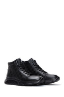 Men's Black Leather Ankle Sneaker Boots | Derimod Men's Black Leather Ankle Sneaker Boots | Derimod