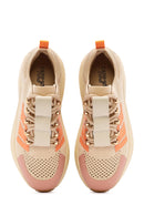 Derimod Zero Women's Beige Thick-Soled Lace-Up Fabric Sneakers | Derimod Derimod Zero Women's Beige Thick-Soled Lace-Up Fabric Sneakers | Derimod