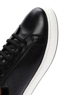 Erkek Siyah Bağcıklı Deri Sneaker | Derimod Erkek Siyah Bağcıklı Deri Sneaker | Derimod