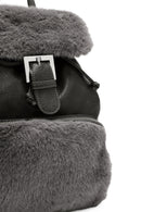 Kadın Gri Peluş Detaylı Sırt Çantası | Derimod Kadın Gri Peluş Detaylı Sırt Çantası | Derimod