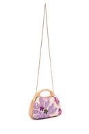 Women's Purple Long Strap Sequin Patterned Mini Box Clutch Bag | Derimod Women's Purple Long Strap Sequin Patterned Mini Box Clutch Bag | Derimod