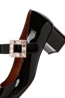 Kadın Taşlı Tokalı Rugan Kalın Topuklu Ayakkabı | Derimod Kadın Taşlı Tokalı Rugan Kalın Topuklu Ayakkabı | Derimod