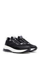 Kadın Siyah Bağcıklı Kalın Tabanlı Spor Sneaker | Derimod Kadın Siyah Bağcıklı Kalın Tabanlı Spor Sneaker | Derimod