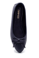 Women's Leather Bow Detailed Ballerinas | Derimod Women's Leather Bow Detailed Ballerinas | Derimod