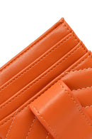 Woman Orange Quilted Card Holder | Derimod Woman Orange Quilted Card Holder | Derimod