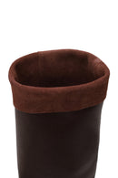 Woman Brown Leather Boots | Derimod Woman Brown Leather Boots | Derimod