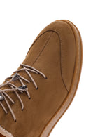 Erkek Vizon Bağcıklı Nubuk Deri Comfort Ayakkabı | Derimod Erkek Vizon Bağcıklı Nubuk Deri Comfort Ayakkabı | Derimod