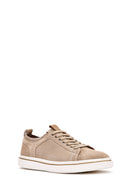 Erkek Bej Bağcıklı Süet Deri Sneaker | Derimod Erkek Bej Bağcıklı Süet Deri Sneaker | Derimod