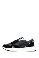 Kadın Siyah Bağcıklı Kalın Tabanlı Deri Sneaker | Derimod Kadın Siyah Bağcıklı Kalın Tabanlı Deri Sneaker | Derimod