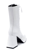 Women's Leather Lace Detailed Heeled Boots | Derimod Women's Leather Lace Detailed Heeled Boots | Derimod
