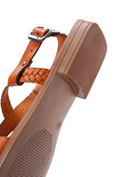 Kadın Turuncu Deri Bodrum Sandalet | Derimod