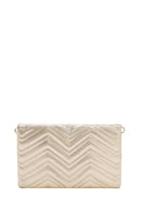 Women's Gold Long Chain Strap Quilted Clutch Bag | Derimod Women's Gold Long Chain Strap Quilted Clutch Bag | Derimod