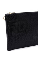 Woman Black Chain-Strap Woven Clutch Bag | Derimod Woman Black Chain-Strap Woven Clutch Bag | Derimod