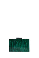 Women's Green Chain Strap Stone Mini Clutch Bag | Derimod Women's Green Chain Strap Stone Mini Clutch Bag | Derimod