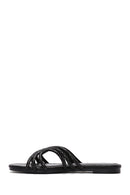 Women's Black Stone Slippers | Derimod Women's Black Stone Slippers | Derimod