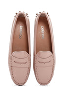 Kadın Pudra Rugan Deri Klasik Loafer | Derimod Kadın Pudra Rugan Deri Klasik Loafer | Derimod