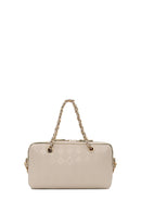Woman Cream Printed Mini Crossbody Bag | Derimod Woman Cream Printed Mini Crossbody Bag | Derimod