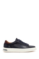 Erkek Lacivert Bağcıklı Deri Sneaker | Derimod Erkek Lacivert Bağcıklı Deri Sneaker | Derimod