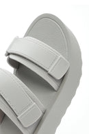 Women's Grey Banded Thick Soled Jelly Slippers | Derimod Women's Grey Banded Thick Soled Jelly Slippers | Derimod