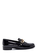 Women's Leather Patent Leather Chain Detailed Loafer | Derimod Women's Leather Patent Leather Chain Detailed Loafer | Derimod