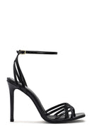 Women's Black Ankle Strap Thin High Heel Patent Leather Sandals | Derimod Women's Black Ankle Strap Thin High Heel Patent Leather Sandals | Derimod