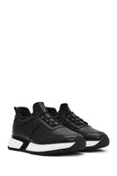 Erkek Siyah Bağcıklı Deri Sneaker | Derimod Erkek Siyah Bağcıklı Deri Sneaker | Derimod